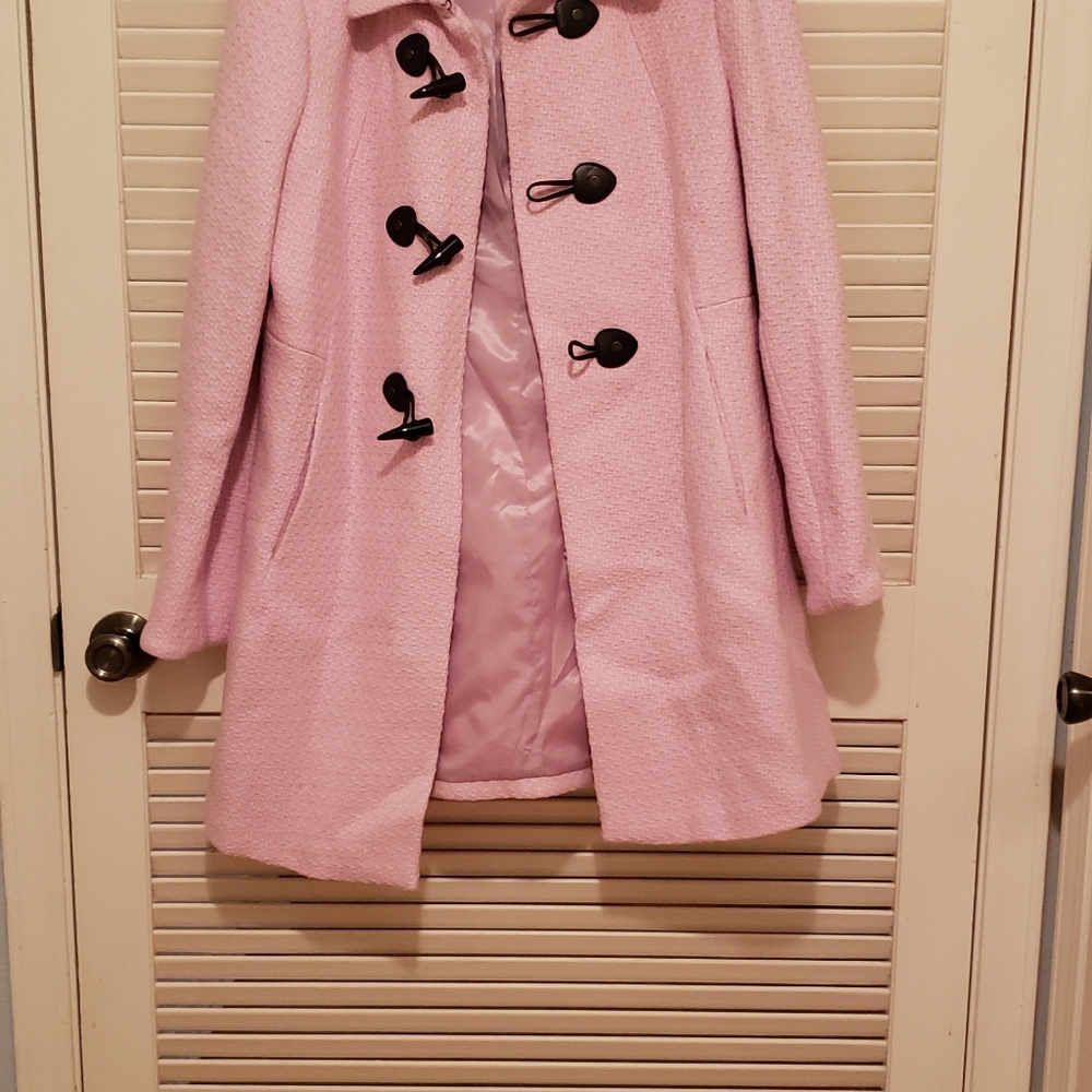 Pink Land End Wool Coat